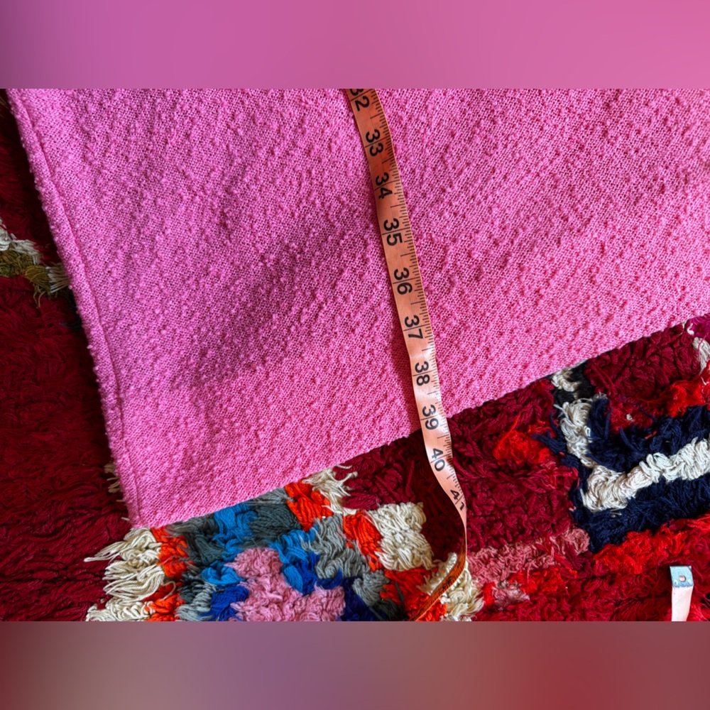 60s Vintage Barbie Pink bouclé Knit Wiggle Dress Sz M - Picture 9 of 9